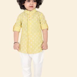 Ethniks Neu-Ron Boys Floral Printed Regular Pure Cotton Kurta with Pyjamas-42