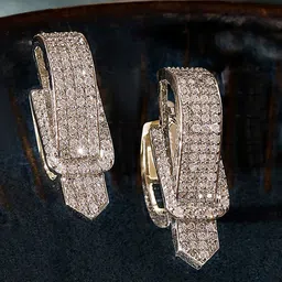 Priyaasi Silver-Plated American Diamond Stone Studded Contemporary Studs-18