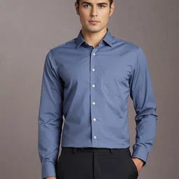 Louis Philippe Men Solid Spread Collar Formal Shirt-picture-34