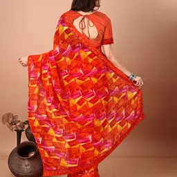 LeeliPeeri Designer Sequinned Poly Georgette Saree image 2