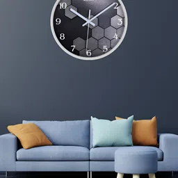 OLIVE TREE White & Grey Printed Contemporary Wall Clock-image-83