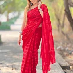 Moda Rapido Red Embellished Satin Sarees-picture-25
