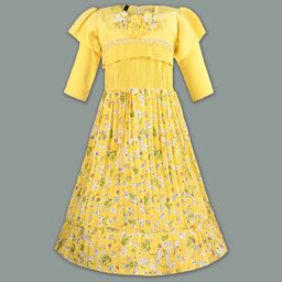 Wish Karo Girls Floral Printed Fit & Flare Knee Length Dress-image-59