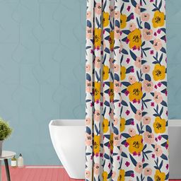ArtzFolio White & Grey Printed Waterproof Shower Curtain-image-93