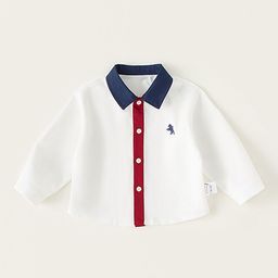 LULU & SKY Girls Spread Collar Solid Cotton Casual Shirt-image-79