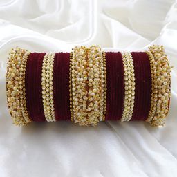 Chura king Set Of 2 Stone-Beaded Bangles-image-90