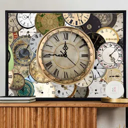 Art Street Brown & White Printed Wall Clock-10