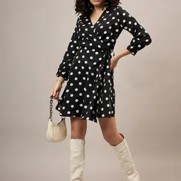 The Roadster Women Lifestyle Co Polka Dot A-Line Dress-image-72