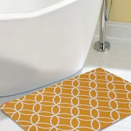 Aura Yellow & White Printed Cotton Anti-Slip Doormat-image-26