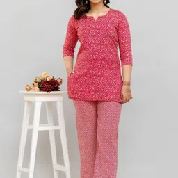 BAESD Printed V-Neck Tunic With Trousers Co Ords-picture-46