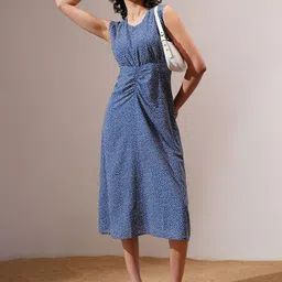 ESPYR By Tokyo Talkies Polka Dot Print A-Line Midi Dress-image-22