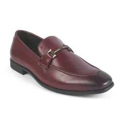 Tresmode Yobaa Wine Men's Leather Loafers-image-84