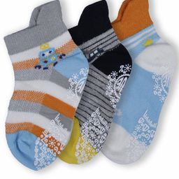 Dollar Kids Pack Of 3 Patterned Cotton Ankle-Length Socks-32