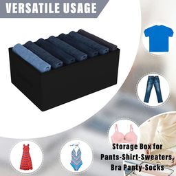 Kuber Industries Black Regular 7-Grid Trouser Drawer Organiser image 2