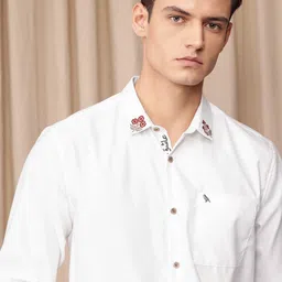 Mr Bowerbird Tailored Fit Floral Embroidered Pure Cotton Casual Shirt-picture-26