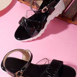 Kook N Keech Women Black Casual Heels Sandals-picture-13