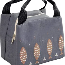 Reusable Lunch Bag for Office-School with Handle|LYN06-DGY|Dark Grey Lunch Bag-image-1