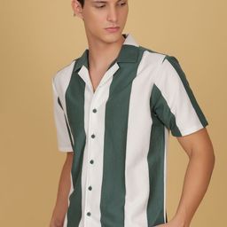 V-Mart Vertical Striped Spread Collar Cotton Casual Shirt-image-55