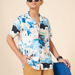 Coolsters by Pantaloons Boys Cuban Collar Abstract Printed Casual Shirt-29