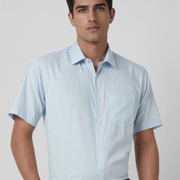 Van Heusen Men Spread Collar Solid Cotton Formal Shirt-image-92