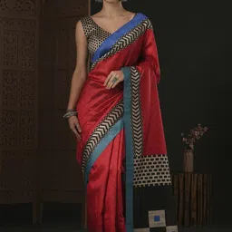 Mitera Bagh Silk Blend Dabu Saree-picture-32
