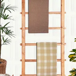 Aura Yellow & White 2 Pieces Printed Cotton 210 GSM Bath Towel-1