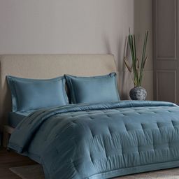 DDecor Blue 4 Piece Double King Cotton Bedding Set-image-55