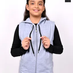BAESD Girls Pack Of 2 Hooded Solid Fleece Casual Open Front Jackets-picture-48