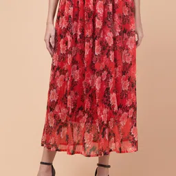 Hive91 Printed Flared Maxi Skirt-picture-33