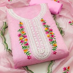 Rangtulika Ethnics Embroidered Unstitched Dress Material-picture-5