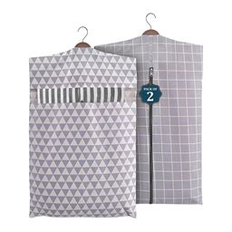 Aura Grey 2 Pieces Printed Cotton Almirah Clothes Hanging Organisers-24