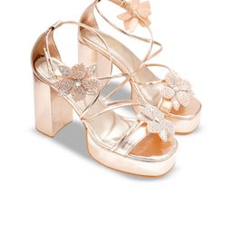 Sole House Embellished PU Block Sandals-63