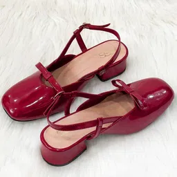 Street Style Store PU Block Mules with Bows-0