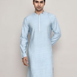 Arihant Rai Sinha Ethnic Motifs Woven Design Mandarin Collar Straight Kurta-image-42