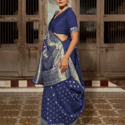 Subham Woven Design Zari Silk Blend Kanjeevaram Saree-image-66