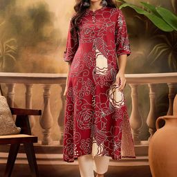 Sangria Women Floral Printed Daily A-Line Kurta-55
