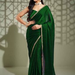 LOROFY Beads and Stones Organza Tussar Saree-image-28