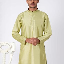 Aadi Shuddh Men Olive Kurtas-image-4