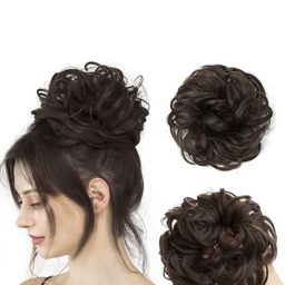 D-Divine Messy Bun Hair Piece Synthetic Hair Extension - Brown-52