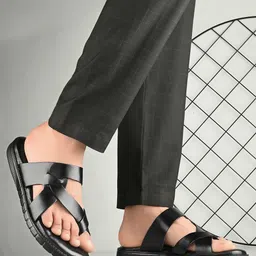The Roadster Lifestyle Co Men Leather Comfort Sandals-picture-12