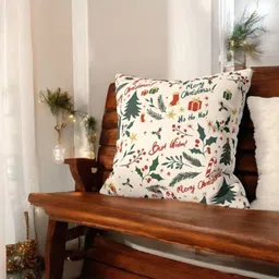 LUSHLYF White & Green 5 Pieces Quirky Velvet Square Cushion Covers-15