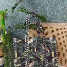 Gulaab Jaipur Animal Printed Cotton Quilted Tote Bag-46
