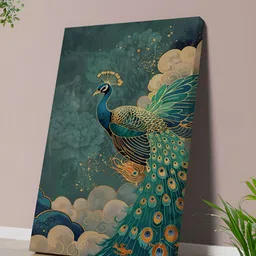 Livin'luxe Green & Yellow Peacock Birds and Animals Canvas Wall Art-14