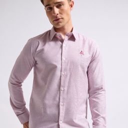 MISCHIEF MONKEY Men Classic Tailored Fit Spread Collar Pinstripes Cotton Casual Shirt-picture-23