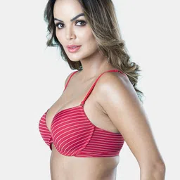 Dazzle Half Coverage Underwired Lightly Padded Plunge Bra image 4