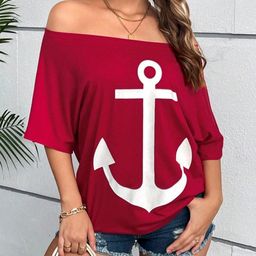 SXV STYLE Graphic Printed Off-Shoulder Neck Drop-Shoulder Sleeves Oversized T-shirt-image-43