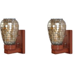 1ST TIME Black & Gold-Toned Glass Traditional Cylinder Shaped Wall Lamp-picture-42