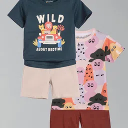 HELLCAT Boys Pack Of 2 Printed Round Neck T-Shirts With Shorts-image-93
