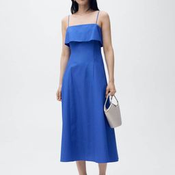 MANGO Shoulder Straps Layered A-Line Midi Dress-picture-12