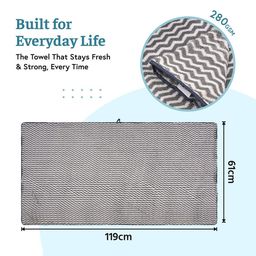 Kuber Industries Grey & White 3Pcs Printed 280 GSM Ultra Absorbent Soft Hand Towels image 5